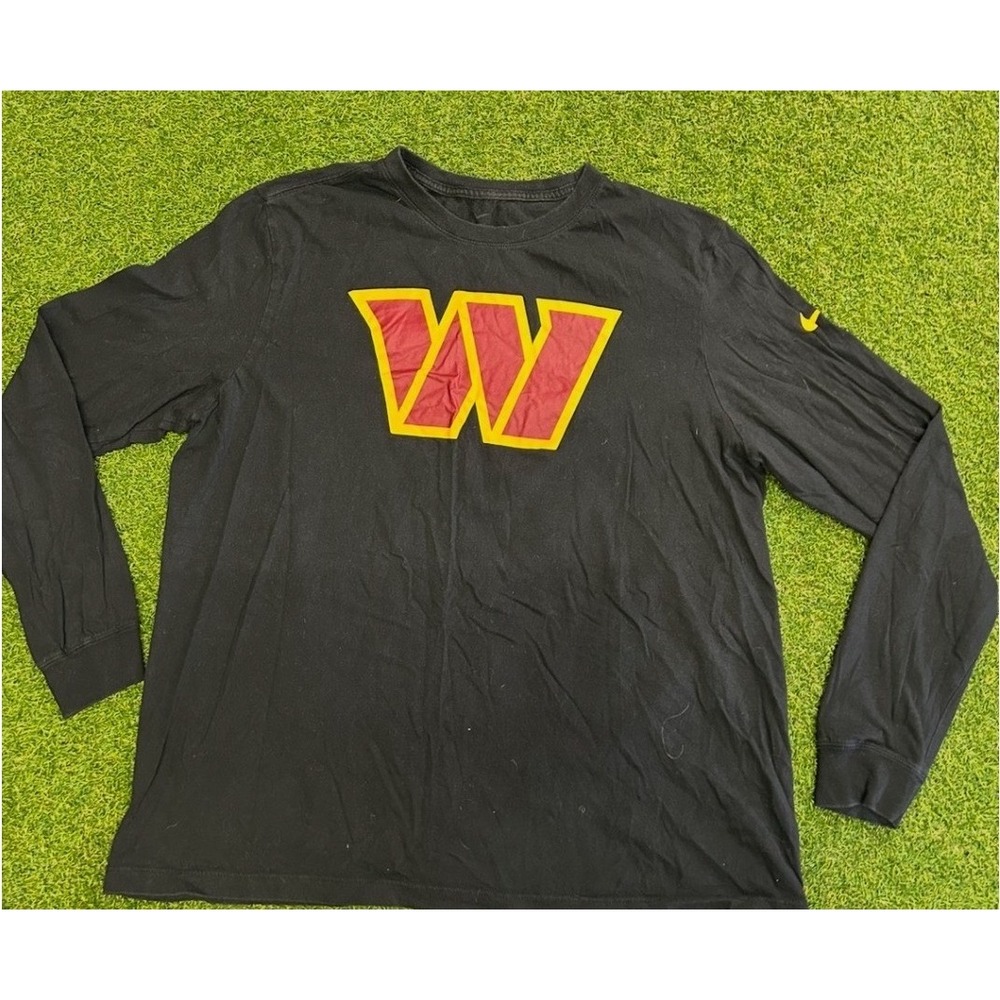 Nike Washington Commanders Long Sleeve T-Shirt Mens Black NFL Football Logo Tee